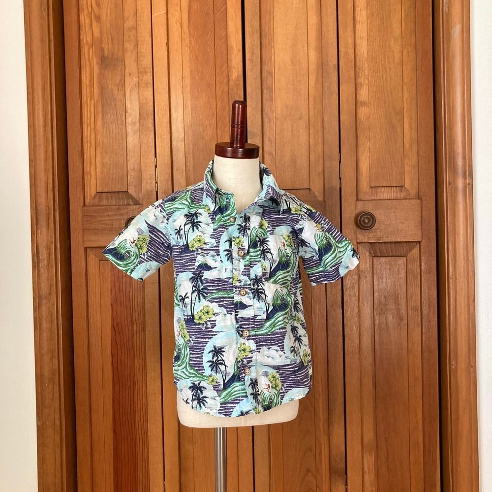 Old Navy Little Boy Hawaiian Themed Buttondown, Size 4T